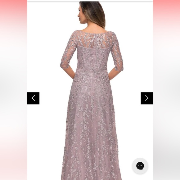 La Femme - Floral Lace A-Line Mother of the Bride Dress - Picture 14 of 16